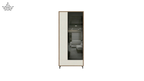 Modern wardrobe with glass door on a white background