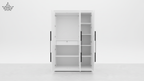 White wardrobe with sliding doors on a white background