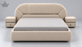 Ardas Aurelia Beige Upholstered Bed with Curved Headboard