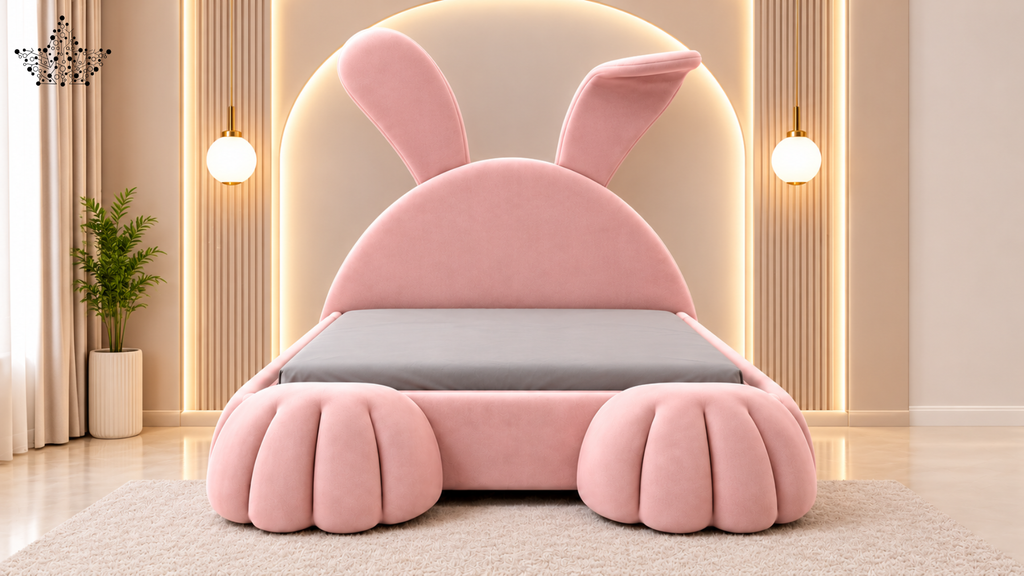 Ardas Bunny Bliss Pink Upholstered Bed
