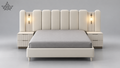 Aurelia Ivory Upholstered Bed with Side Table