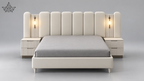 Aurelia Ivory Upholstered Bed with Side Table
