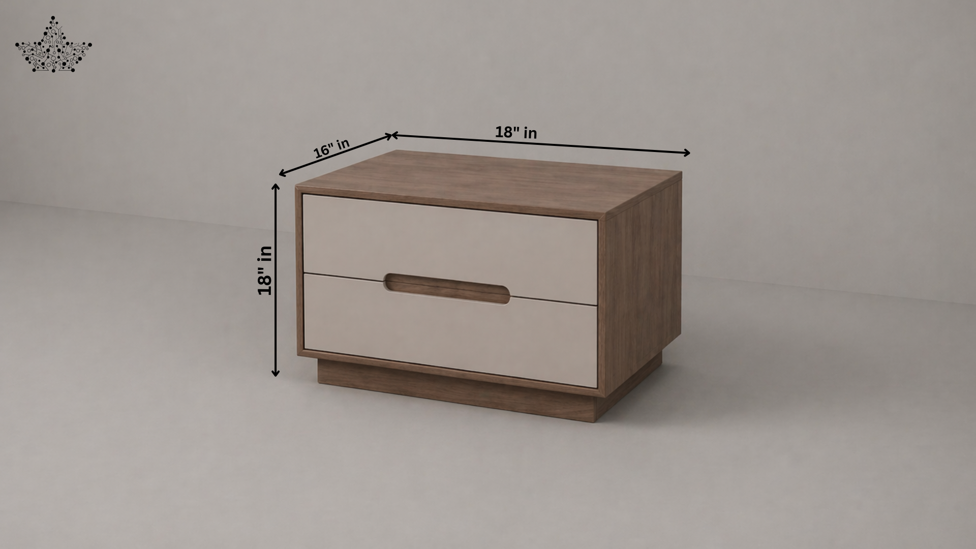 Olive Channel Bedside Table