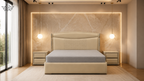 Cream Tufted Bed
