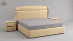 Cream Tufted Bed