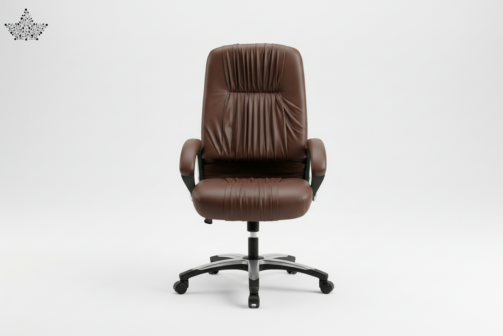 Brown office chair on a white background