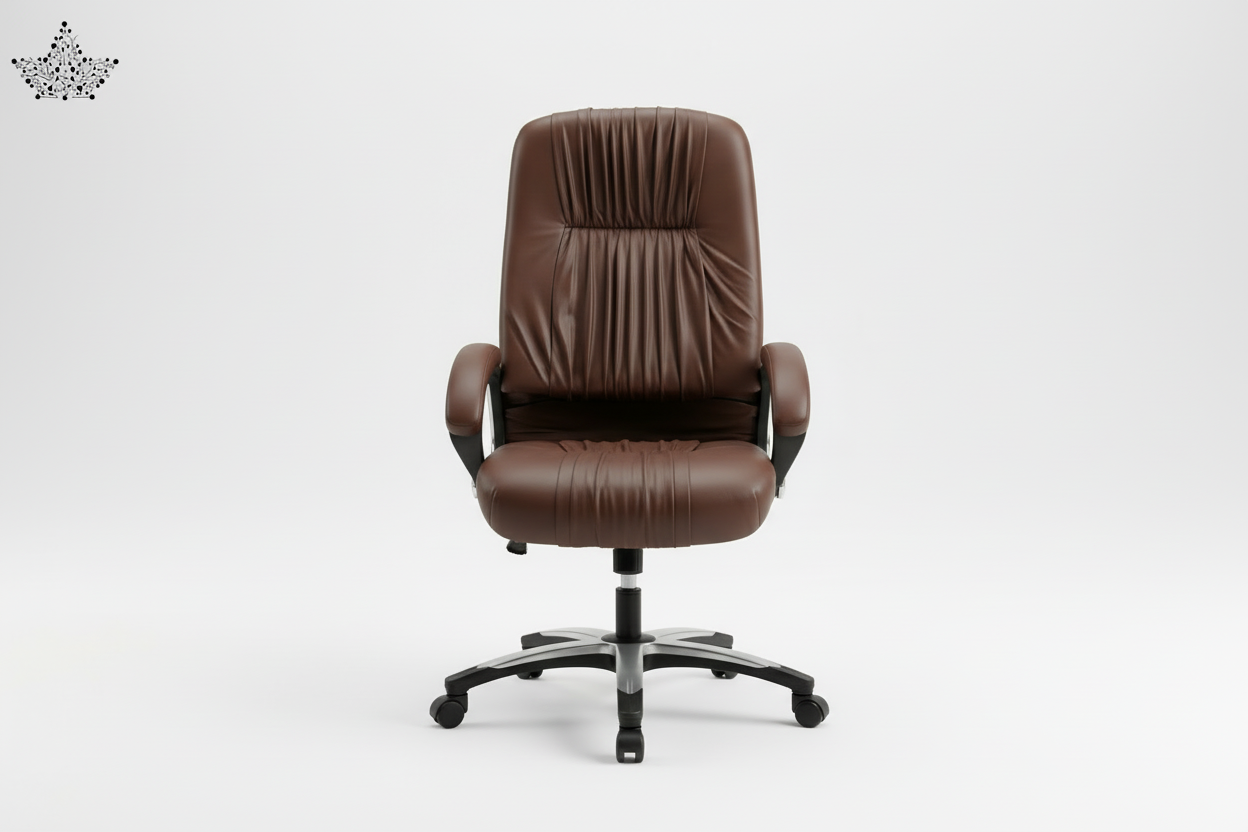 Brown office chair on a white background