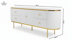 Luxe Fluted Cabinet - White & Gold (6.5 ft.)