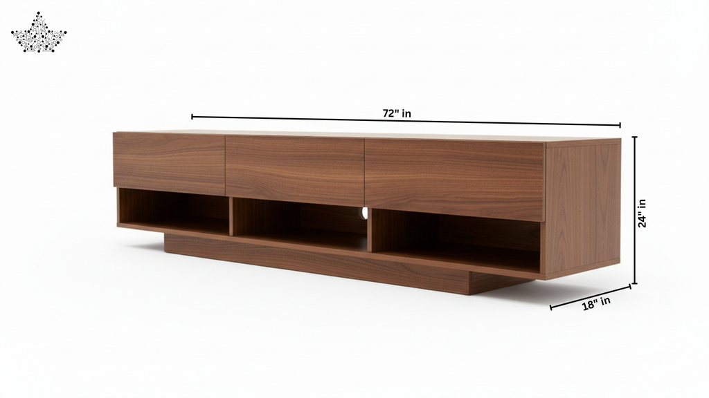 Minimalist Solid Wood TV Console (6 ft)