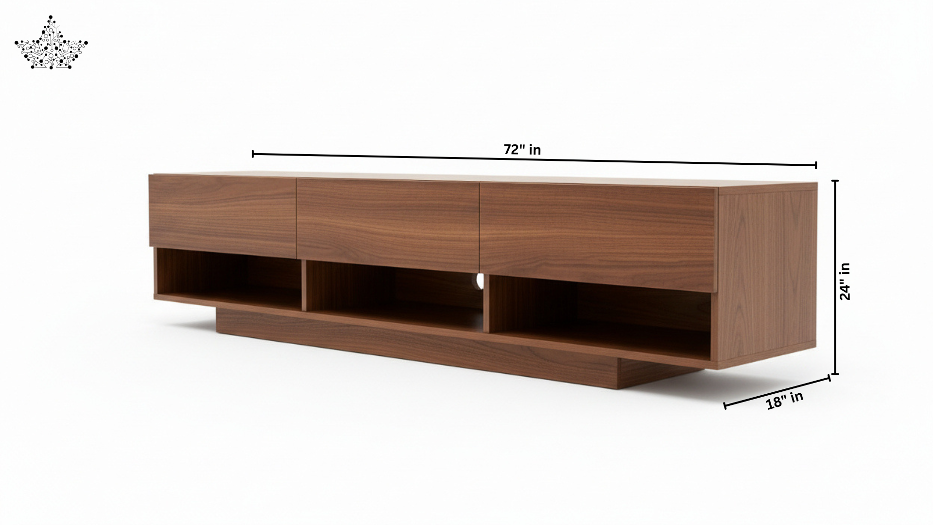 Minimalist Solid Wood TV Console (6 ft)