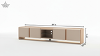 Modern Two-Tone TV Console - Oak & Greige (7 ft)