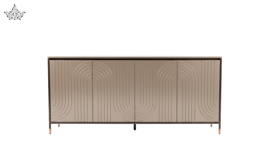 Arc Sideboard – Art Deco 4-Door Storage Cabinet