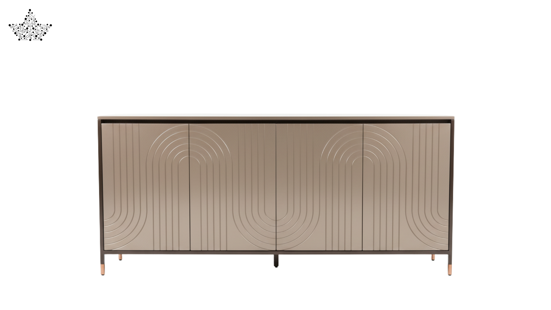 Arc Sideboard – Art Deco 4-Door Storage Cabinet