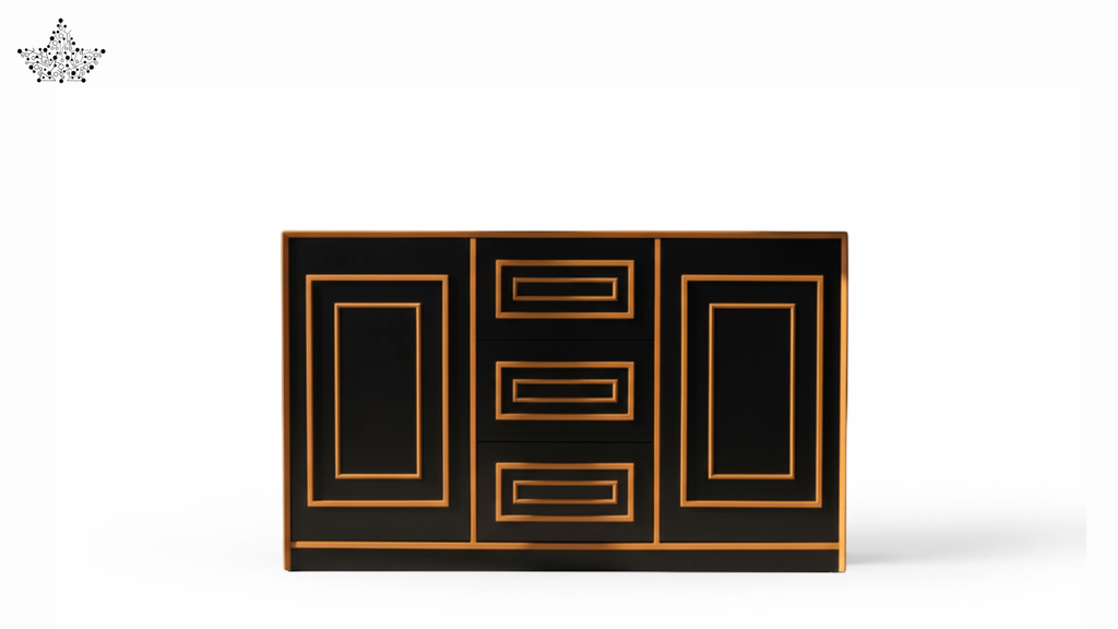 Black & Walnut Sideboard Cabinet