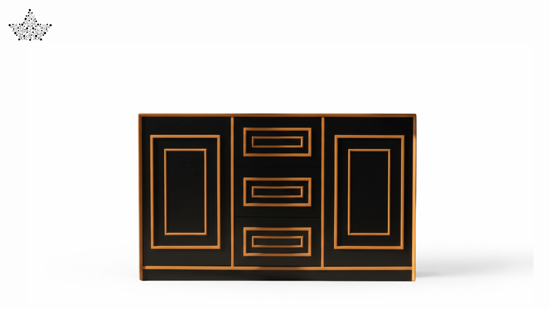 Black & Walnut Sideboard Cabinet