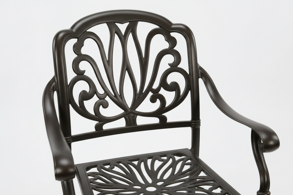 Decorative metal chair on a white background