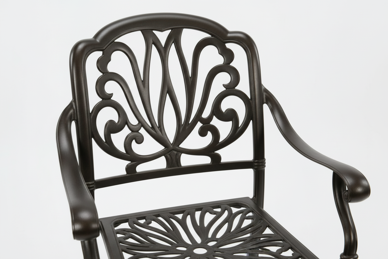 Decorative metal chair on a white background