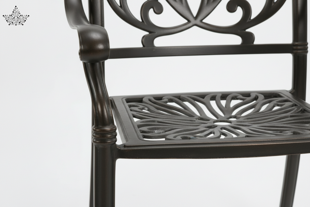 Decorative metal chair on a white background