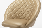 Beige quilted office chair on a white background