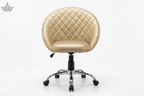 Beige quilted office chair on a white background