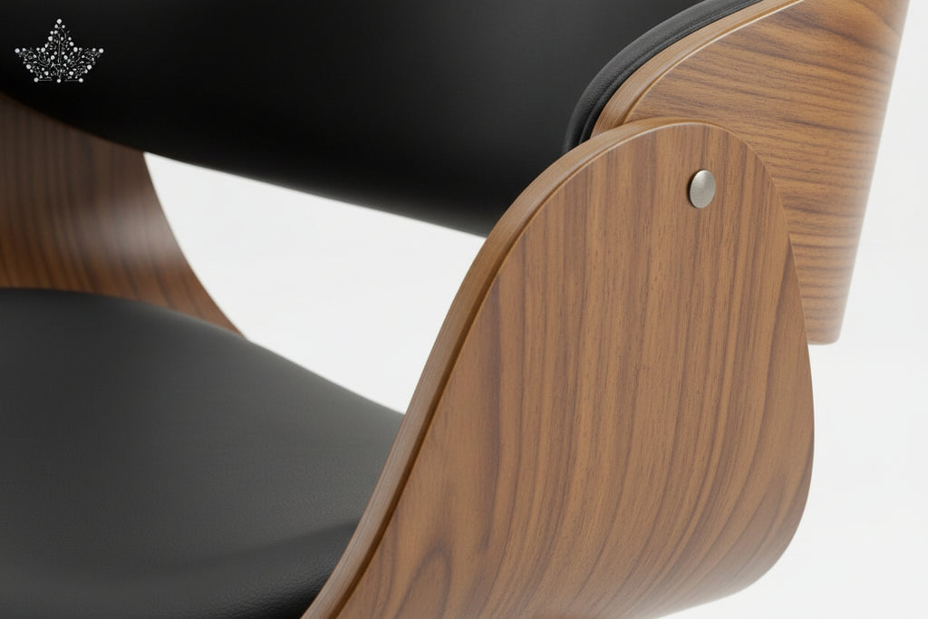 Chair with black seat and backrest on a white background