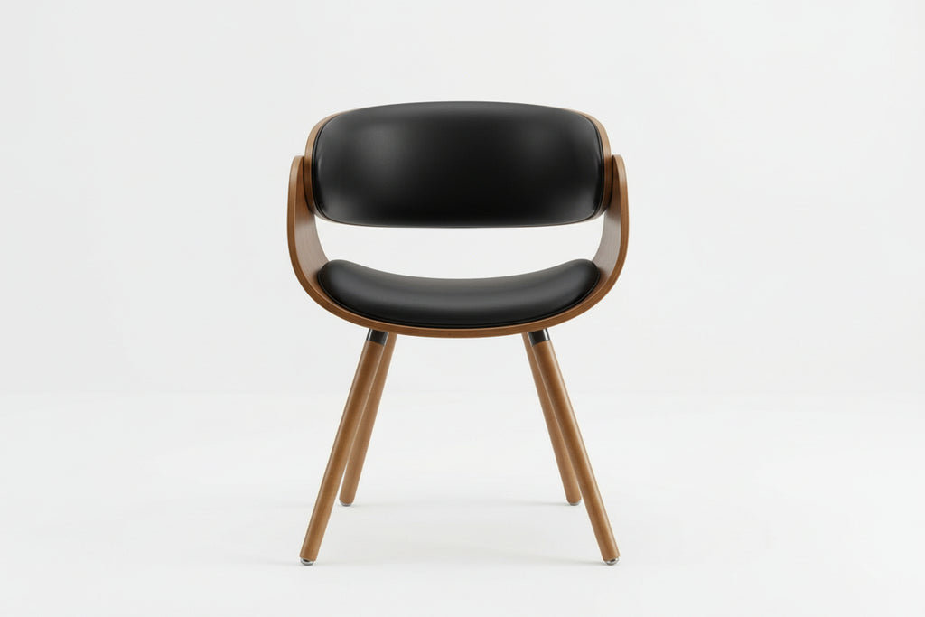 Chair with black seat and backrest on a white background