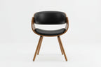Chair with black seat and backrest on a white background