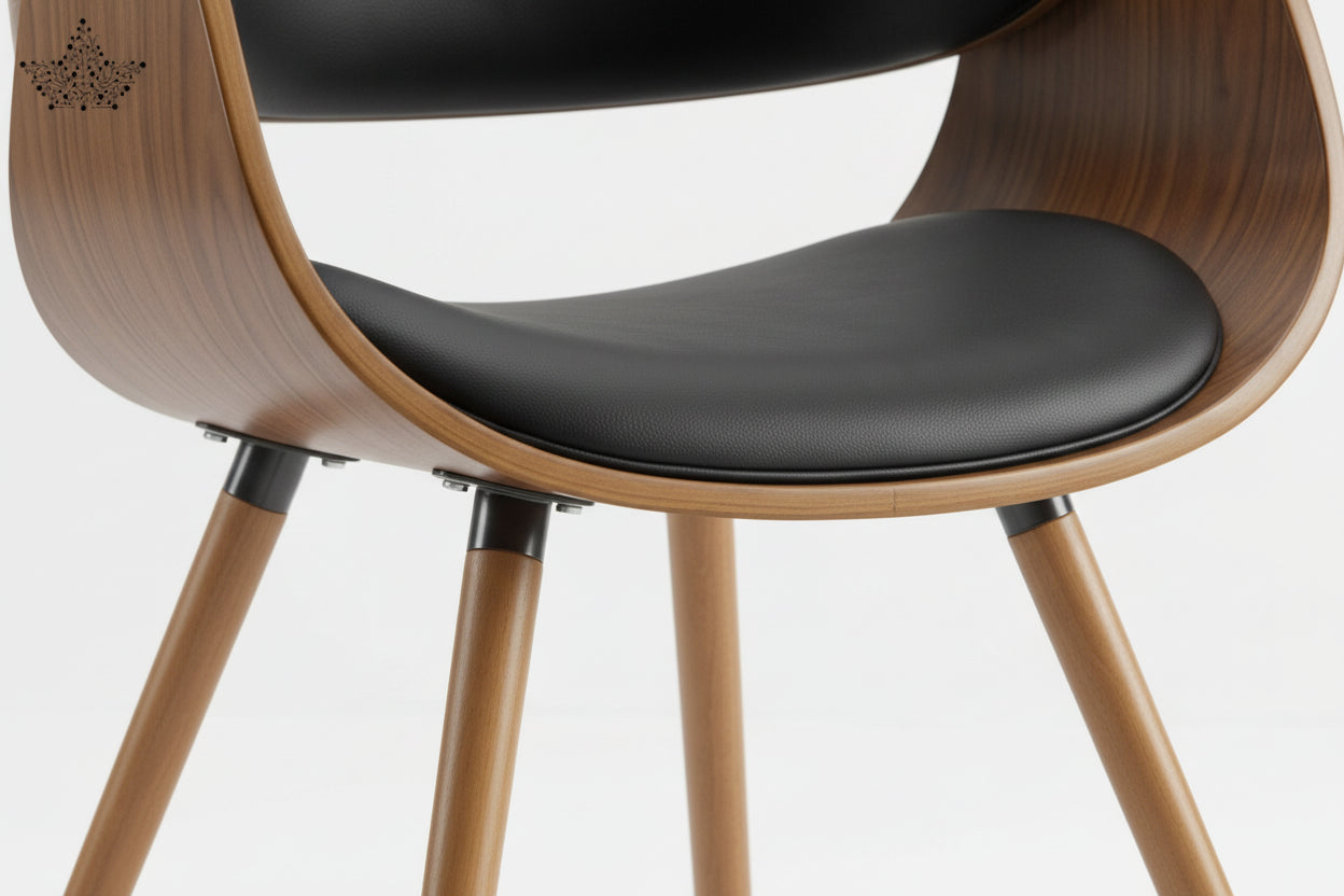 Chair with black seat and backrest on a white background