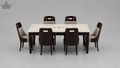 Grigio 6-Seater Marble Dining Set