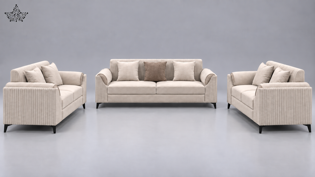 Luxe Ribbed Sofa Set
