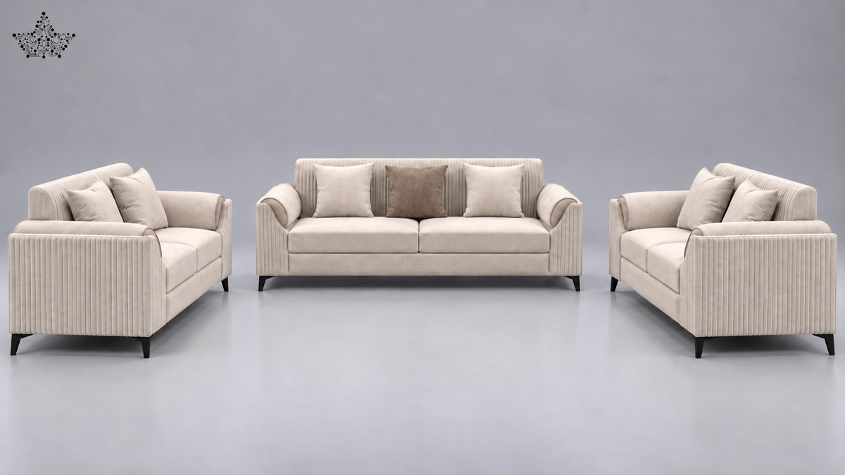 Luxe Ribbed Sofa Set