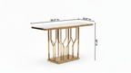 Art Deco Lattice Console Table with Marble Top