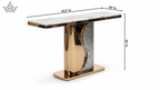 Yin Yang Wave Console Table with White Marble Top