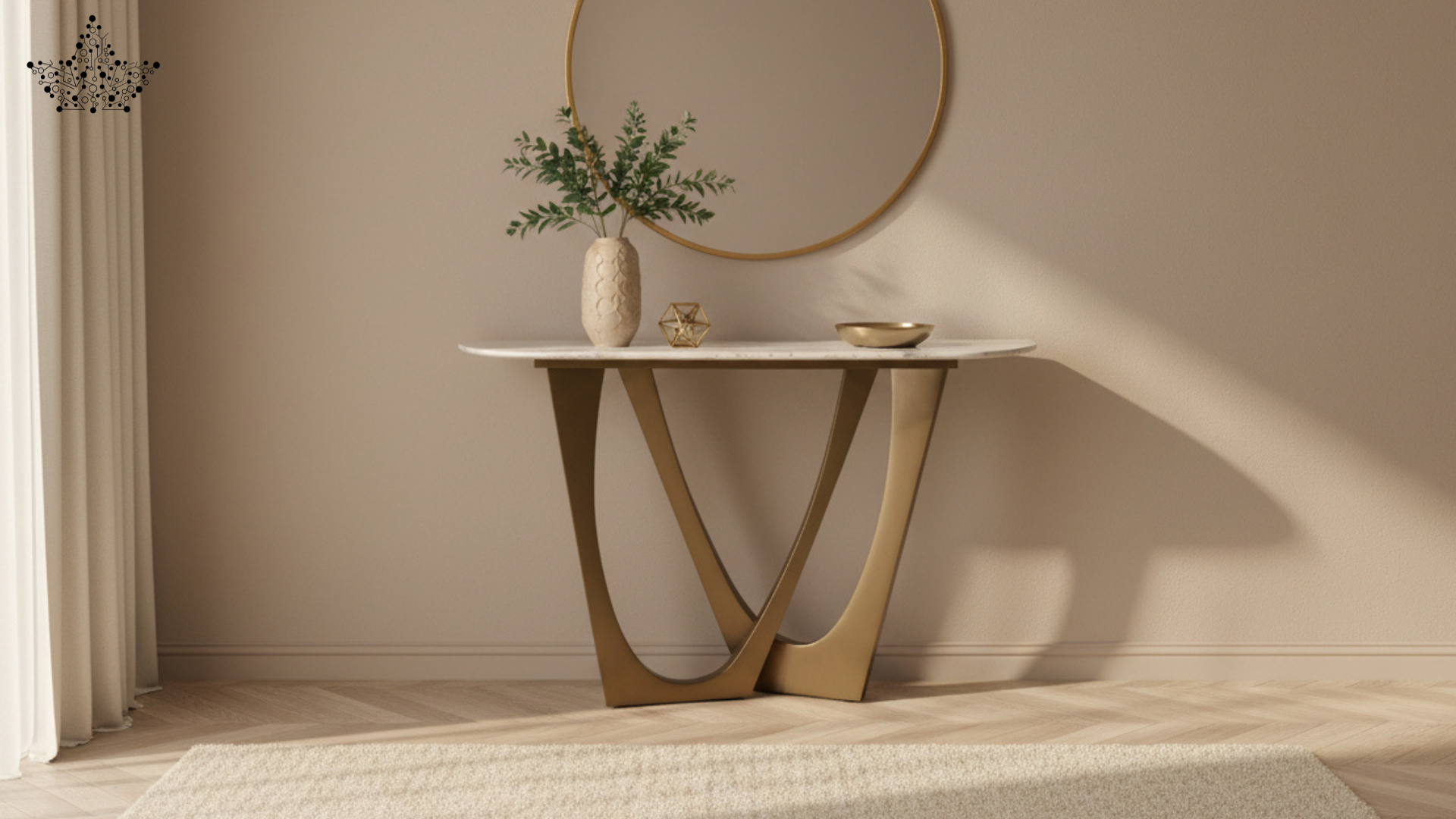 Marble Top Arc Console Table