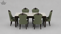 Emerald Court 6-Seater Marble Dining Set