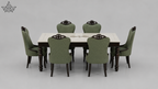 Emerald Court 6-Seater Marble Dining Set