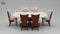 Ovale Marble Dining Set – 6 Seater