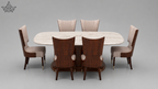 Ovale Marble Dining Set – 6 Seater