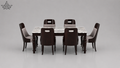 Grigio 6-Seater Marble Dining Set