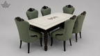 Emerald Court 6-Seater Marble Dining Set