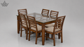 Amber Classic 6-Seater Glass Top Dining Set