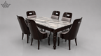 Grigio 6-Seater Marble Dining Set