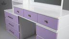 Lavender Bloom Dressing Table with Mirror & Shelves