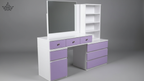 Lavender Bloom Dressing Table with Mirror & Shelves