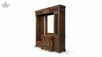 Royal Carved Dressing Unit with Triple Mirror & Cabinet
