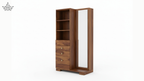 Walnut Mirror Dressing Unit with Shelves & Drawers