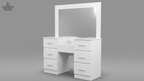 White Vanity Dressing Table with 7 Drawers & Mirror