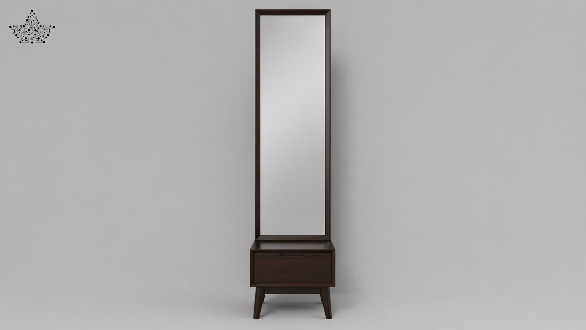 Walnut Dressing Table with Full-Length Mirror