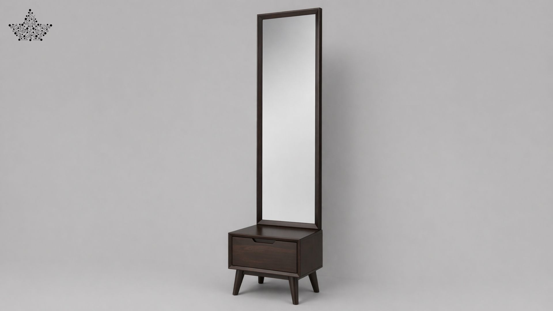 Walnut Dressing Table with Full-Length Mirror