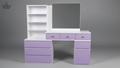 Lavender Bloom Dressing Table with Mirror & Shelves